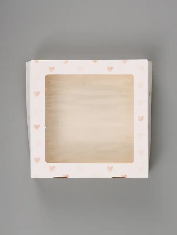 Коробка подарочная складная &laquo;Сердце&raquo;, 20&times;20&times;4 см, с окном