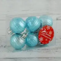 Ёлочные игрушки &laquo;Бусинка&raquo;, шары новогодние, набор d=4 см, 6 шт., бирюзовый