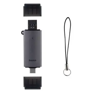 Картридер Lite Series adapter SD/TF на Type-C и USB Baseus gray WKQX060113