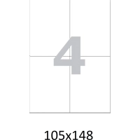 Этикетки самоклеящиеся кауч.к.105х148 4шт/л А4(100л/уп)