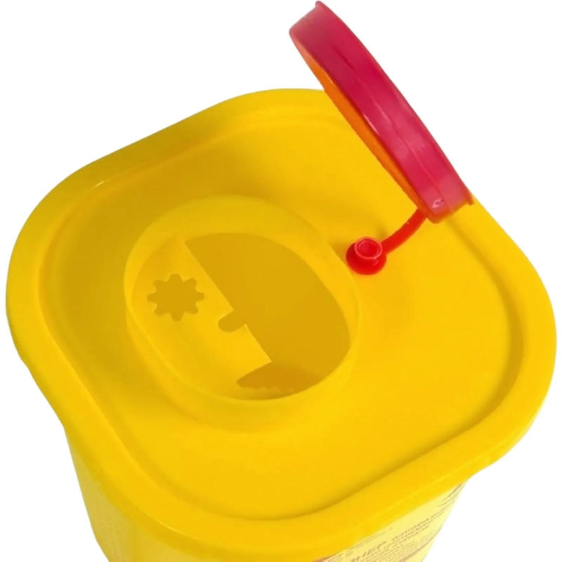 Емкость-контейнер д/сбора ост.инстр.с иглосъем.Б Жел.1л.кв.60шт/уп,Медком