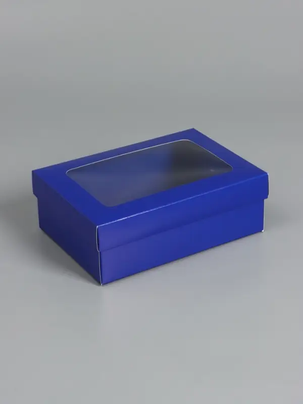 Коробка складная «Синяя», с окном 21 х 15 х 7 см Коробка складная «Синяя», с окном 21 х 15 х 7 см