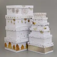 Набор подарочных новогодних коробок 10 в 1 &laquo;Новогодняя пора&raquo;, 30&times;19&times;11.5 - 12&times;6.5&times;4 см