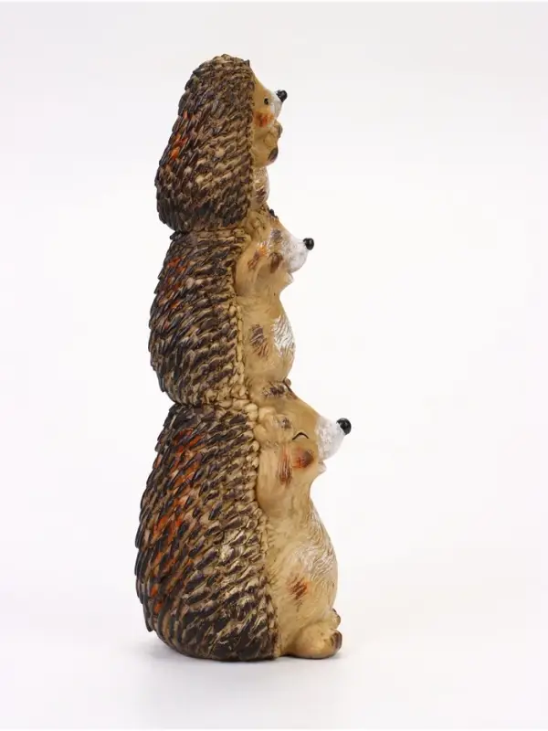 Садовая фигура из полистоуна &laquo;Трио ежей&raquo;, 11.5&times;9.5&times;30 см, Greengo