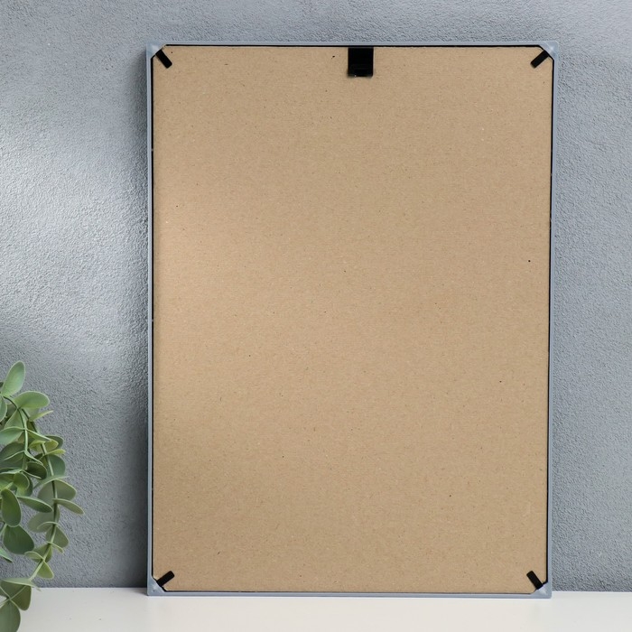 Фоторамка пластик L-5 21х30 см Серебр.мет. (пластиковый экран)