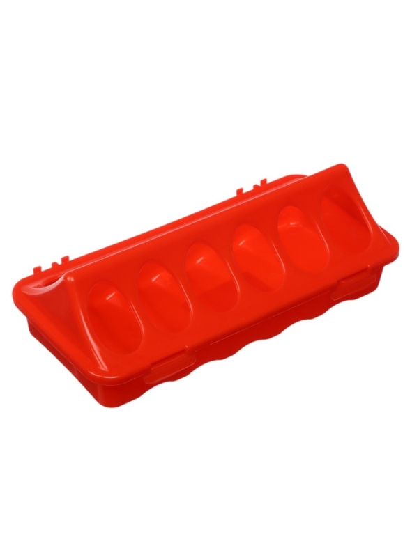 Кормушка - поилка для перепелов 12 ячеек, лотковая, пластик Кормушка - поилка для перепелов 12 ячеек, лотковая, пластик