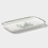 Блюдо для подачи "Bloomware" W&Y 25см, 25х14х2,5  цвет зеленый, белый