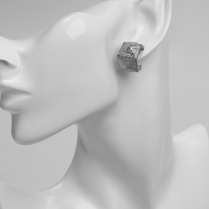 Серьги металл Серьги металл "Геометрия" объём, цвет серебро