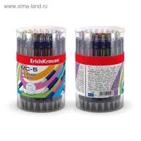 Ручка шариковая автоматическая MC-5, узел 0.7 мм, чернила синие, резиновый упор, длина линии письма 1300 метров, микс