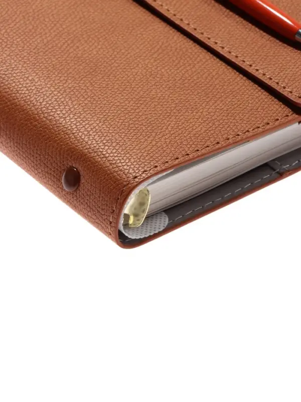 Органайзер на кольцах, А5, с клапаном, 80л, линия, к/зам, с ручкой, Коричневый Органайзер на кольцах, А5, с клапаном, 80л, линия, к/зам, с ручкой, Коричневый