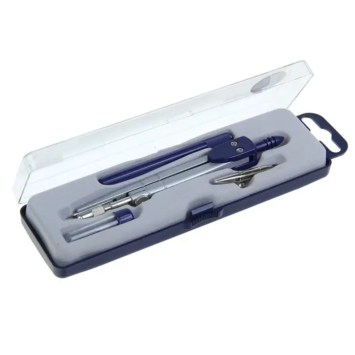 Готовальня Calligrata, 4 предмета (циркуль 120 мм, грифель, удлинитель, рейсфедер), в пластиковом пенале