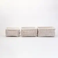 Набор корзин &laquo;Soft&Pure&raquo; 3 шт.: 29&times;21&times;14, 26&times;18&times;13, 23&times;15&times;13 см, полиэстер. белый