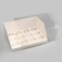 Коробка для 12 капкейков белая, 31&times;24&times;14 см