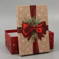 Коробка подарочная, набор 10 в 1 &laquo;Крафтовый Новый год&raquo;, 32.5&times;20&times;12.5 - 12&times;7&times;4 см