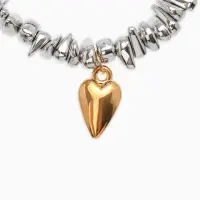 Браслет 3 нити "Каменнное сердце", цвет золотисто-серебристый Браслет 3 нити "Каменнное сердце", цвет золотисто-серебристый