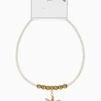 Кулон на шнурке &laquo;Морская звезда&raquo;, L=45 см, цвет бело-золотой