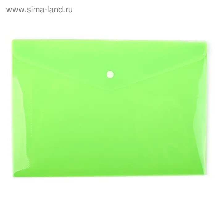 Папка-конверт на кнопке, А4, 180 мкм, Calligrata рифлёная, флуоресцентная, МИКС