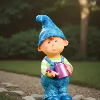 Садовая фигура из полистоуна &laquo;Мальчик-гном с лейкой&raquo;, 33&times;13&times;13 см