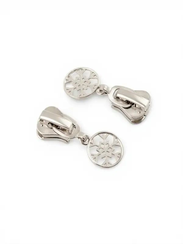 Бегунок для молнии &laquo;Трактор&raquo;, №8, &laquo;Снежинка&raquo;, 10 шт., цвет никель