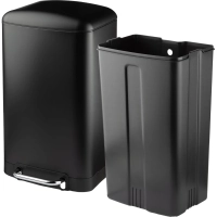 Ведро мусорное с педалью и доводчиком Luscan 30л,черное,прямоуг,металл