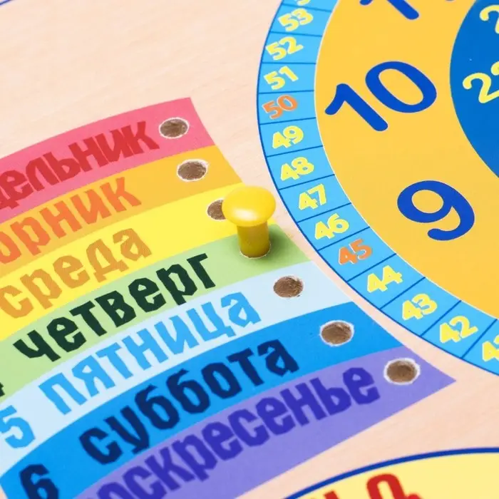Развивающая доска Деревянные Игрушки &laquo;Календарь природы. Часы&raquo;