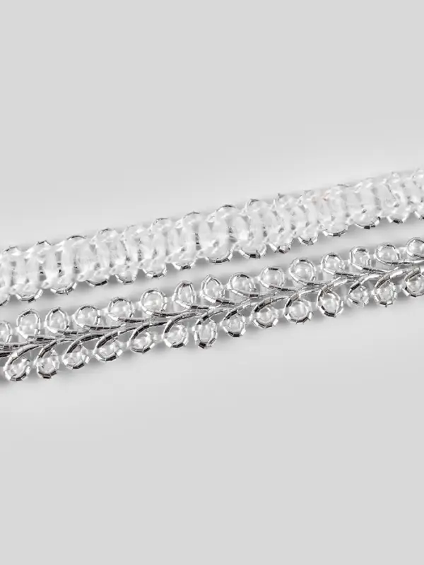 Тесьма декоративная &laquo;Шанель&raquo;, 8 мм, 10&plusmn;1 м, цвет серебряный