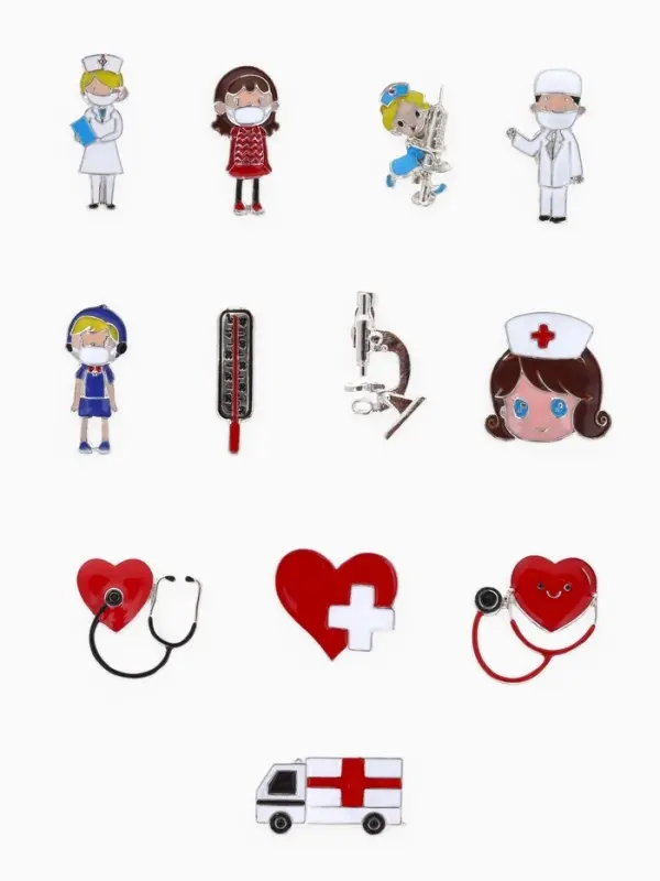 Брошь &laquo;Медицина&raquo;, форма МИКС, цвет серебро