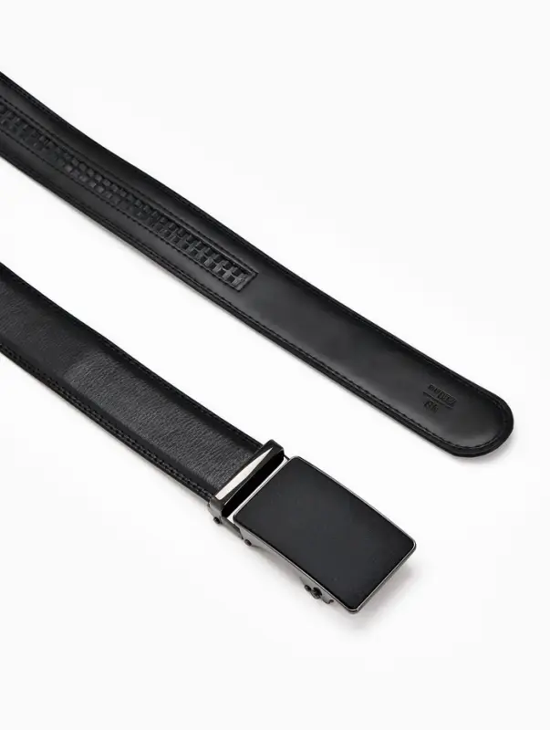 Ремень мужской, 126&times;3.5 см, натуральная кожа, пряжка автомат, чёрный