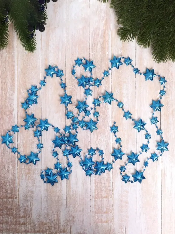 Бусы на ёлку &laquo;Рельефные звёзды&raquo;, длина 2.7 м, МИКС