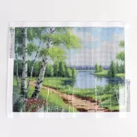 Алмазная вышивка полное заполнение &laquo;Березки&raquo;, 30&times;40 см, на холсте