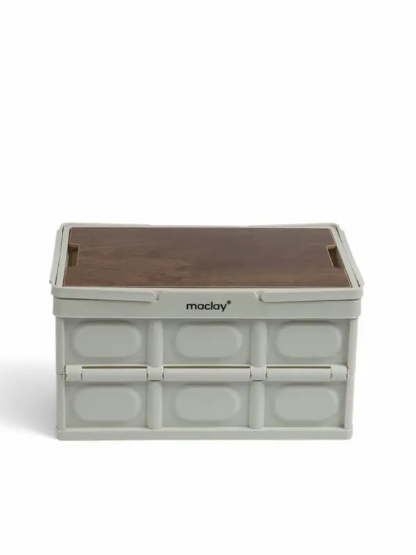 Стол - корзина maclay 2 в 1, складная, 15 л, 33&times;22&times;17/4.5 см, светло-серая