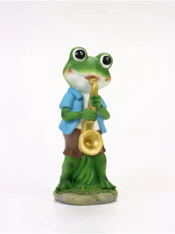 Садовая фигура из полистоуна &laquo;Лягушонок с саксофоном&raquo;, 8.5&times;11&times;25 см, Greengo