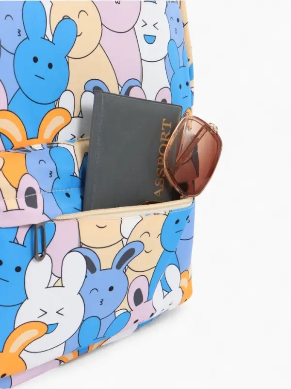 Рюкзак школьный &laquo;Зайки&raquo;, с пеналом, 29&times;12&times;41 см, разноцветный