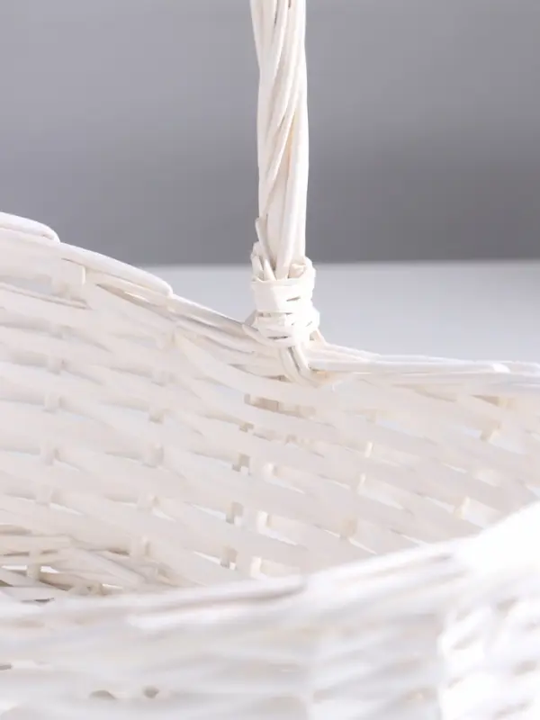 Плетёная корзина для хранения Fjara, лоза, с ручкой, белая, набор 3 шт.