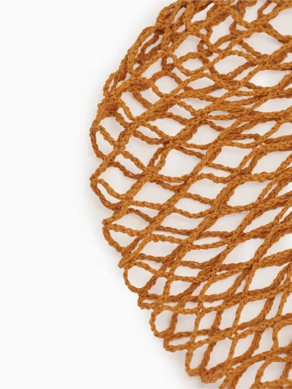 Набор 2 шт.: сумка-авоська плетёная, клетка 1.5 см, рыжая