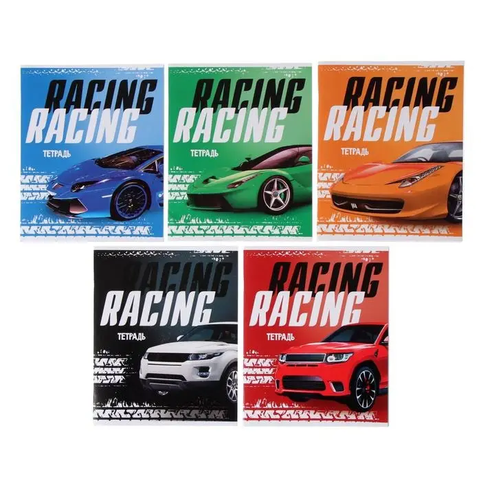 Тетрадь 48 листов в клетку, Calligrata, Racing Defender, обложка мелованная бумага, серые листы, МИКС Тетрадь 48 листов в клетку, Calligrata, Racing Defender, обложка мелованная бумага, серые листы, МИКС