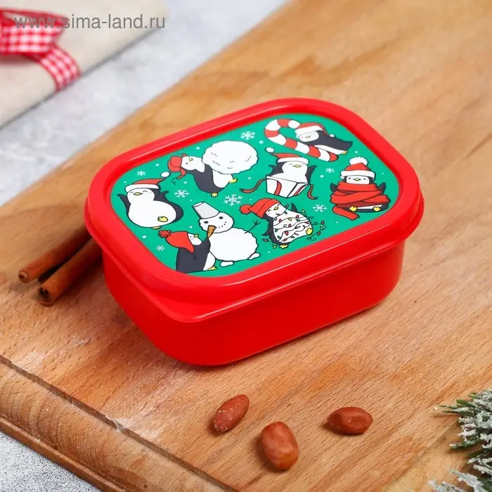 Ланч-бокс новогодний «Пингвиненок», 150 мл Ланч-бокс новогодний «Пингвиненок», 150 мл