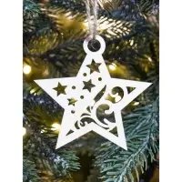 Ёлочные игрушки деревянные в коробке, набор 15 шт.