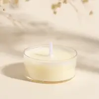 Чайная свеча ароматическая "Круглая" белая, аромат роза 3,8х3,8х1,8 см