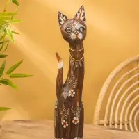 Сувенир «Кошка», 60×14×6 см, дерево, коричневый, МИКС