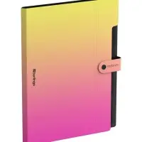Папка А4 Radiance, 5 отделений, 600 мкм, на кнопке, жёлтый/розовый градиент