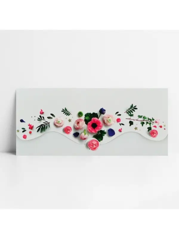 Конверт для денег «Настоящие цветы» фигурный, 17.5 х 8 см