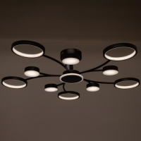 Люстра с ПДУ 2299/11BK LED 216Вт 3000-6000К черный 97х97х18 см BayerLux