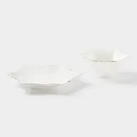 Набор салатников &laquo;Богема. Фиалка&raquo;, 2 шт., 13&times;5.5 см, 18&times;2 см, керамика, цвет белый