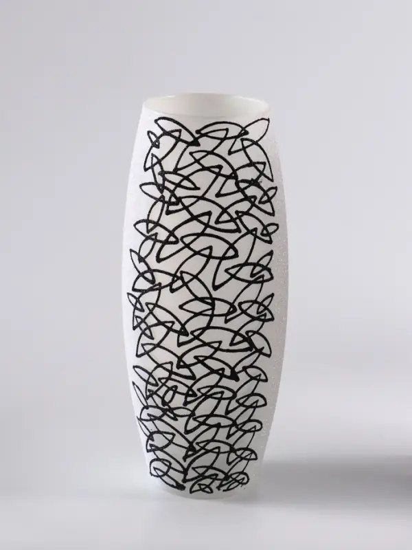 Ваза &laquo;Сфера&raquo;, листочки, h=26 см, стекло, белая