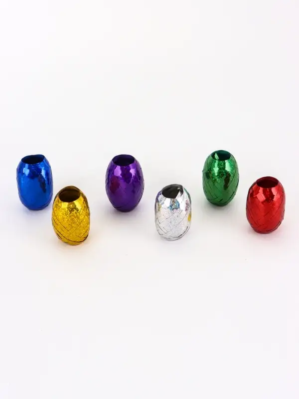 Лента упаковочная голографическая, для воздушных шаров и подарков, ассорти, набор 6 шт., 0.5 см &times; 10 м