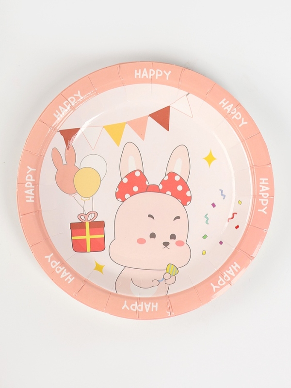 Набор бумажной посуды Набор бумажной посуды "Счастливый зайка", набор 12 шт.