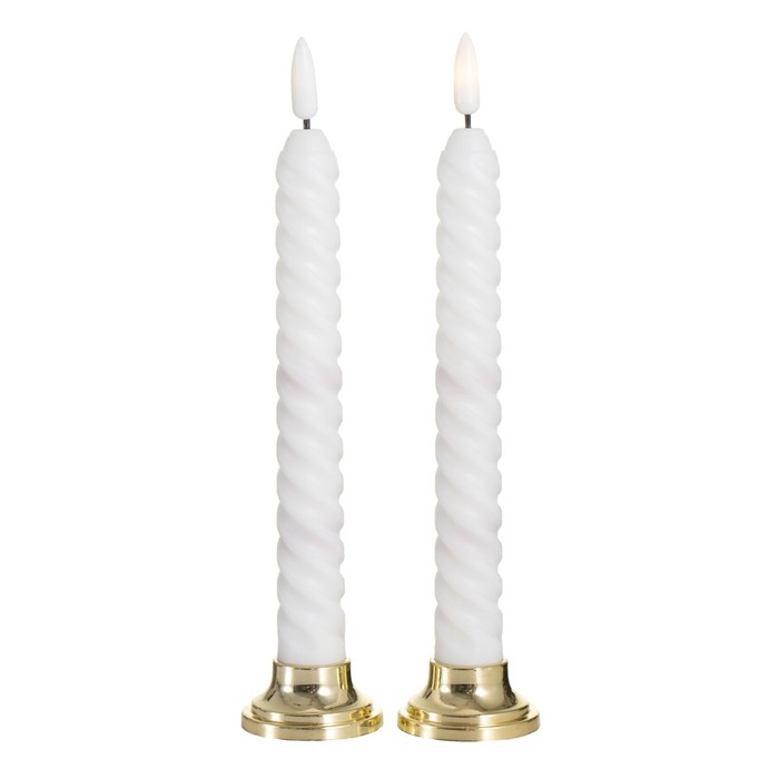 Набор светодиодных свечей, ночники LED RISALUX «Спираль», 2 шт., от батареек 2×ААА, 4.5×4.5×22 см Набор светодиодных свечей, ночники LED RISALUX «Спираль», 2 шт., от батареек 2×ААА, 4.5×4.5×22 см