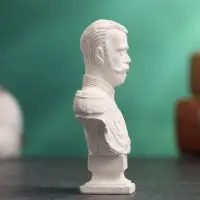 Бюст &laquo;Император Николай II&raquo;, фигурка гипс, белый, 4.5&times;2.5&times;6.5 см