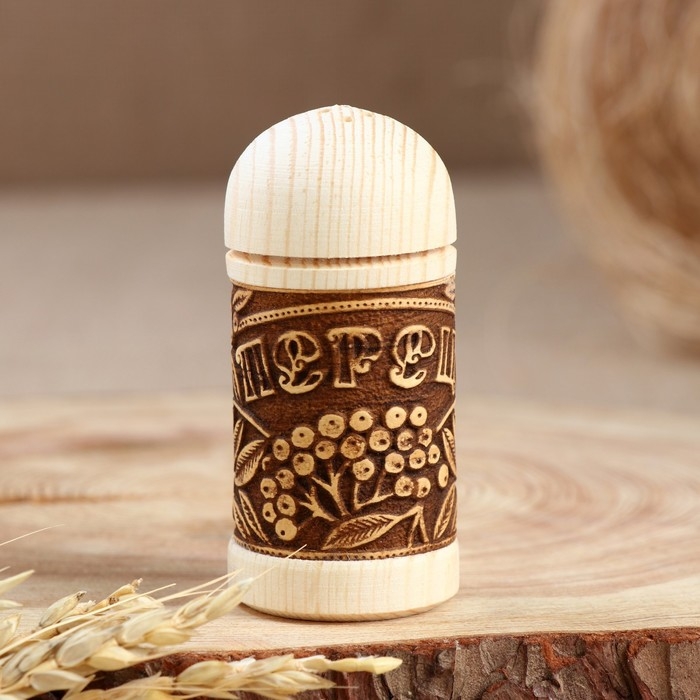 Солонка  Солонка "Рябинка" (перец), 4х9 см, береста